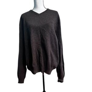 Polo Ralph Lauren Men’s 100% Lambswool V-Neck Sweater Brown XXL Pre-owned
